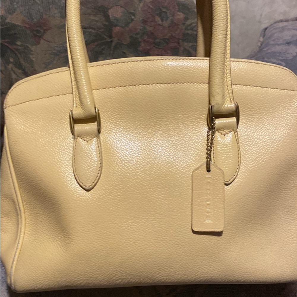 Coach Cream Satchel Elegant Structured Design